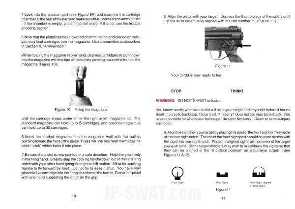 H&K SP89 Pistol Instruction Manual（H&K SP89 ピストル マニュアル）